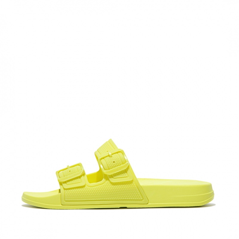 Light Green Fitflop Iqushion Rubber Tpu Slides Women\'s Slides | PH-7923UTHBZ