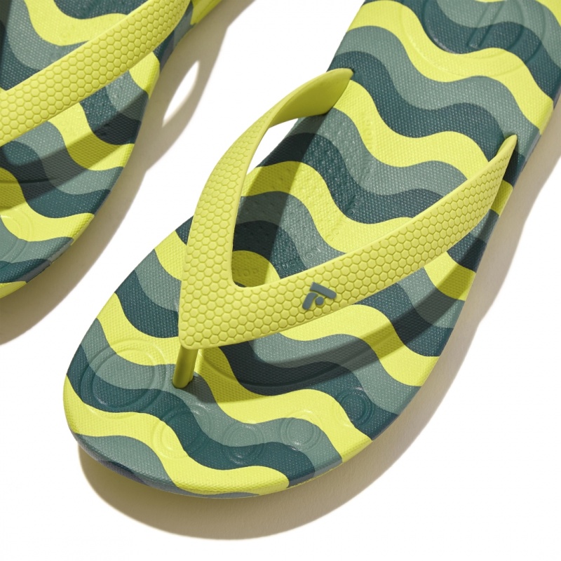 Light Green Fitflop Iqushion Rubber Tpu Kids' Flip Flops | PH-4832RCDFB