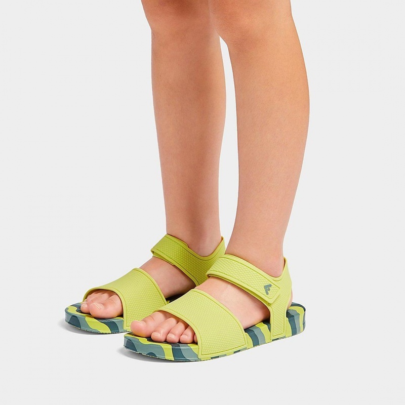 Light Green Fitflop Iqushion Rubber Tpu Kids' Back-Strap Sandals | PH-7516BOYVZ