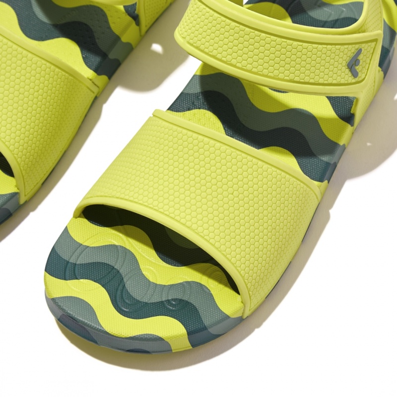 Light Green Fitflop Iqushion Rubber Tpu Kids' Back-Strap Sandals | PH-7516BOYVZ