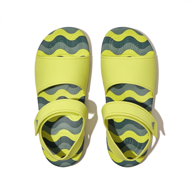 Light Green Fitflop Iqushion Rubber Tpu Kids' Back-Strap Sandals | PH-7516BOYVZ