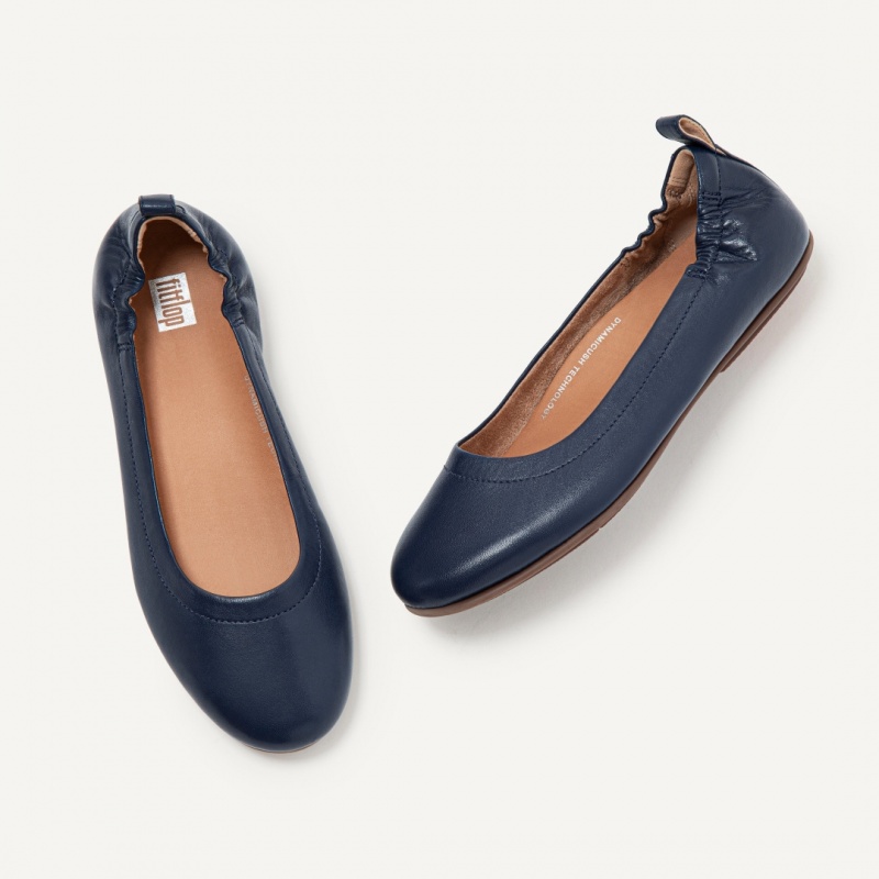 Navy Fitflop Allegro Soft Women's Ballet Flats | PH-2809SKMCV