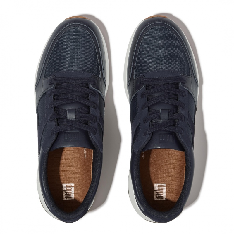 Navy Fitflop Anatomiflex Fabric Polyester Men's Sneakers | PH-2054ITBSG