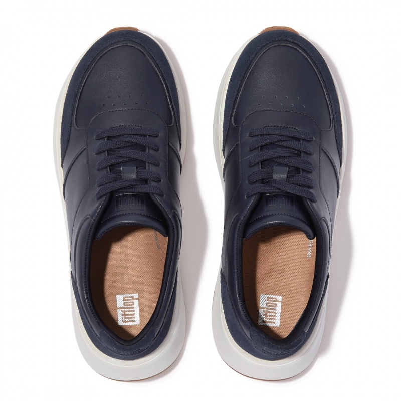 Navy Fitflop F-Mode Flatforms Women's Sneakers | PH-1246YFXJR