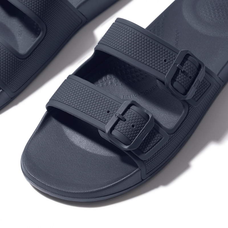 Navy Fitflop Iqushion Rubber Men's Sandals | PH-8275MEUZW