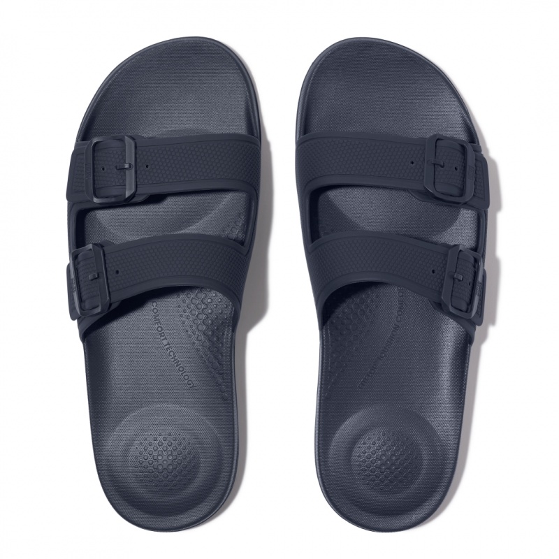 Navy Fitflop Iqushion Rubber Men's Sandals | PH-8275MEUZW