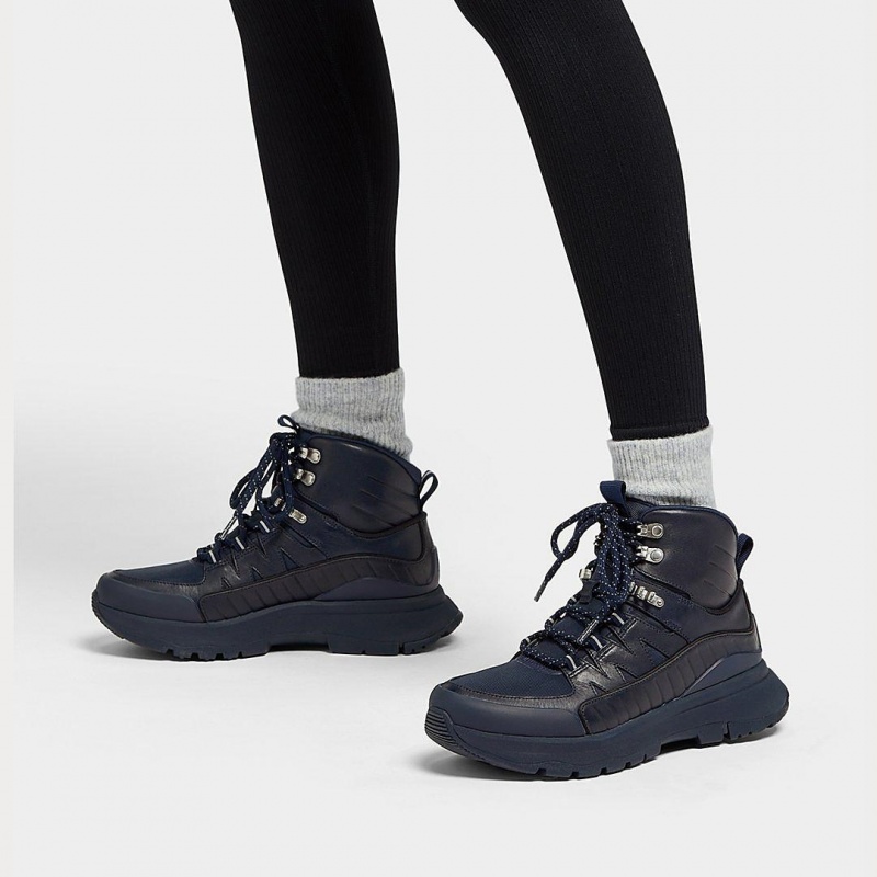 Navy Fitflop Neo-D-Hyker Women's Walking Boots | PH-1305UHLOM