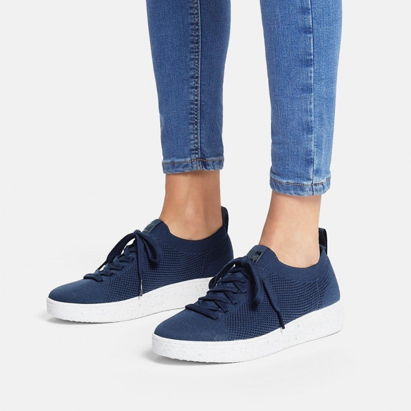 Navy Fitflop Rally E01 Multi Knit Women's Sneakers | PH-7958OCIAU