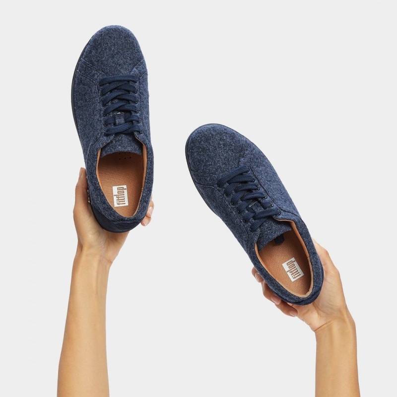 Navy Fitflop Rally Merino Wool Women's Sneakers | PH-2789LPYMA