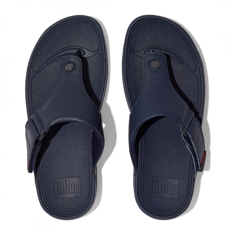 Navy Fitflop Trakk Ii Toe Men's Thongs | PH-6138XJPGL