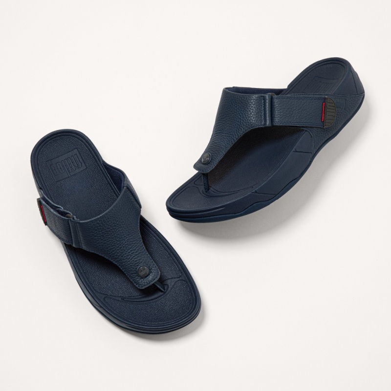 Navy Fitflop Trakk Ii Toe Men's Thongs | PH-6138XJPGL