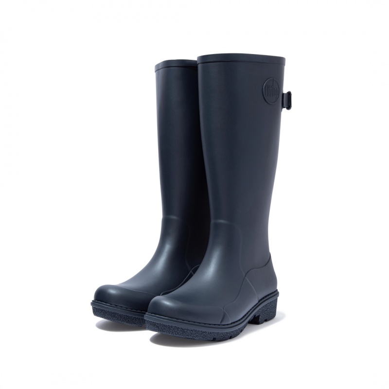 Navy Fitflop Wonderwelly Women's Rubber Boots | PH-5823QVSNH