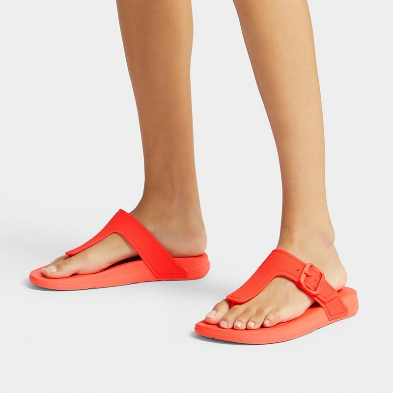 Orange Fitflop Iqushion Adjustable Buckle Flip Flops Women's Flip Flops | PH-7398KQLFS