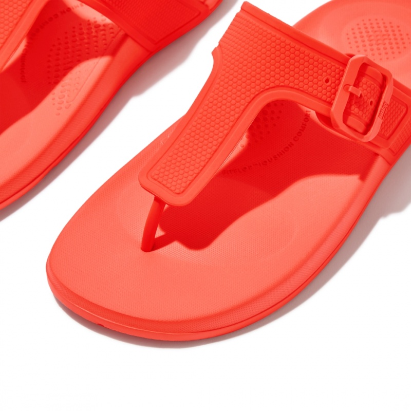 Orange Fitflop Iqushion Adjustable Buckle Flip Flops Women's Flip Flops | PH-7398KQLFS