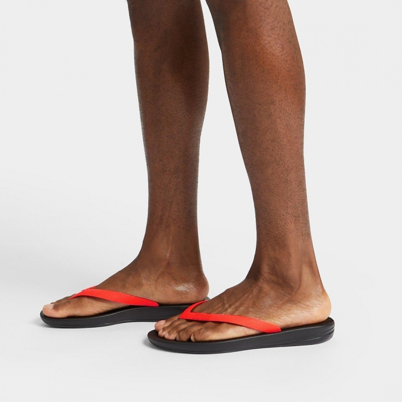 Orange Fitflop Iqushion Rubber Men's Flip Flops | PH-3810FMGCX