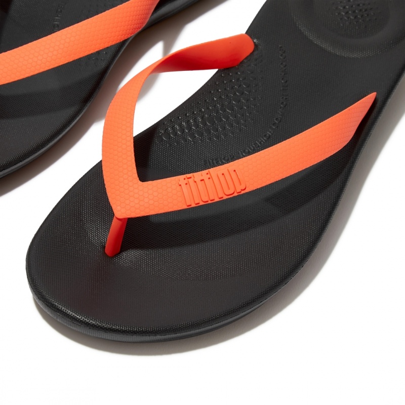 Orange Fitflop Iqushion Rubber Men's Flip Flops | PH-3810FMGCX