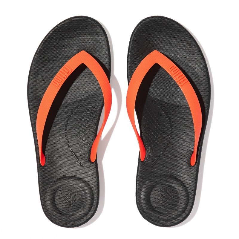 Orange Fitflop Iqushion Rubber Men's Flip Flops | PH-3810FMGCX