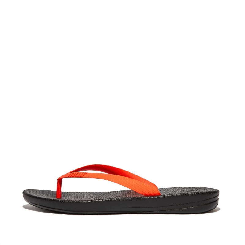 Orange Fitflop Iqushion Rubber Men\'s Flip Flops | PH-3810FMGCX