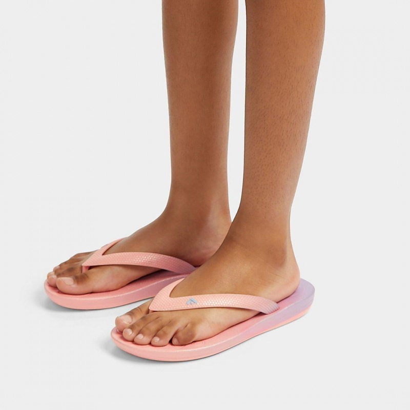 Pink Fitflop Iqushion Rubber Kids' Flip Flops | PH-4703LHSYP