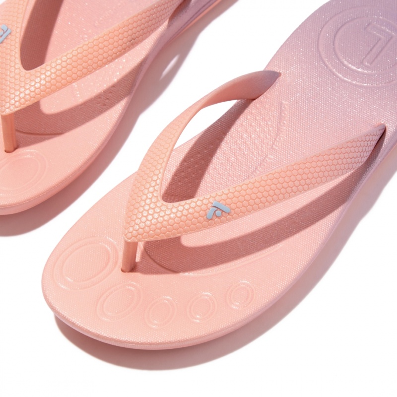 Pink Fitflop Iqushion Rubber Kids' Flip Flops | PH-4703LHSYP