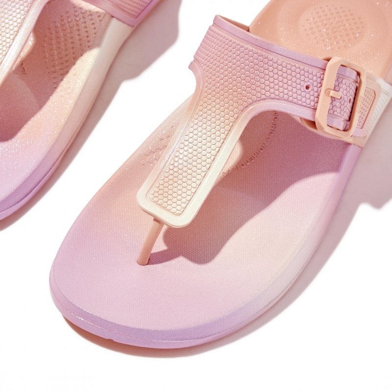 Pink Fitflop Iqushion Rubber Tpu Women's Flip Flops | PH-5284XFOSM