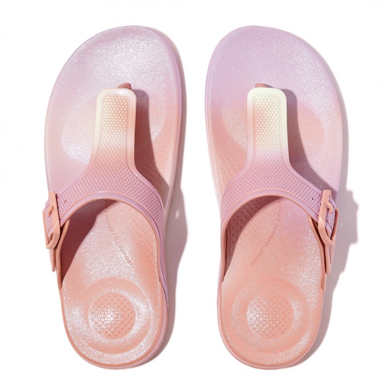 Pink Fitflop Iqushion Rubber Tpu Women's Flip Flops | PH-5284XFOSM