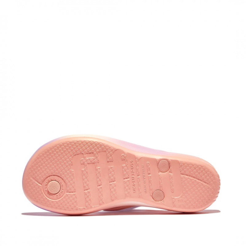 Pink Fitflop Iqushion Snake Embossed Rubber Tpu Women's Flip Flops | PH-8265FMONC