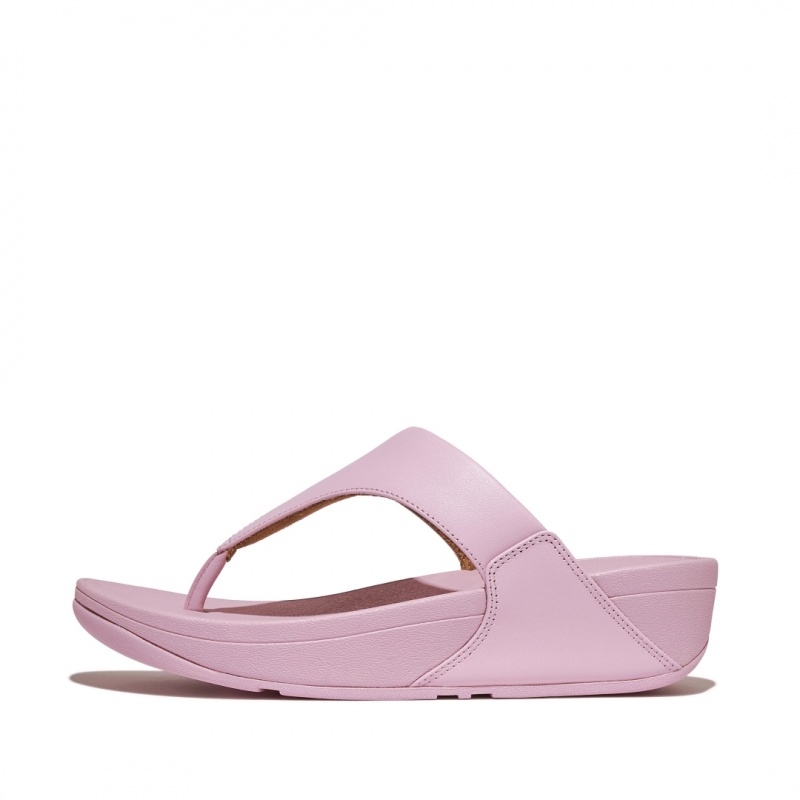 Pink Fitflop Lulu Leather Women\'s Toe-Post Sandals | PH-3967VGJHM