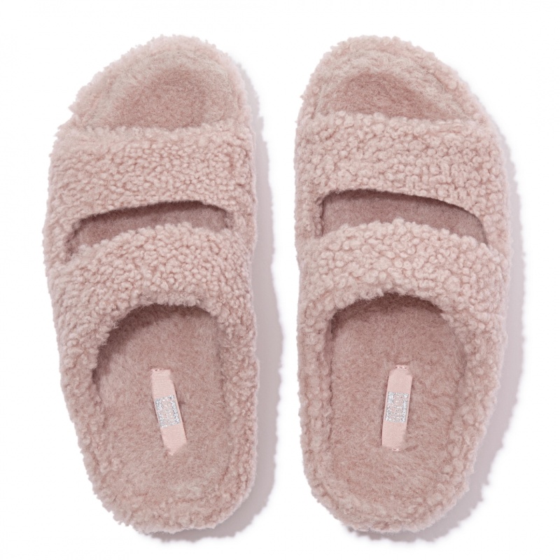 Pink Fitflop Shuv Wool Shearling Women's Slippers | PH-4109HMBEC