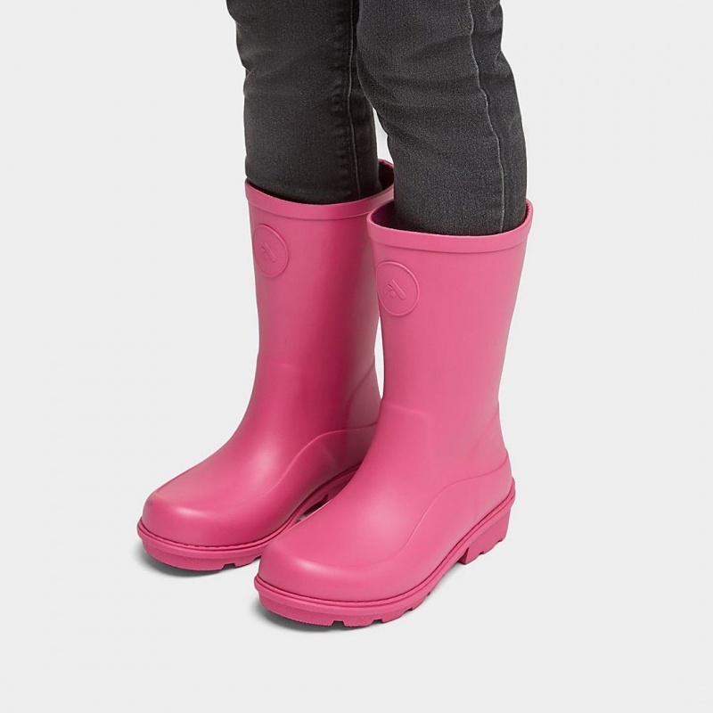 Pink Fitflop Wonderwelly Natural Mix Welly Kids' Rubber Boots | PH-8405QMPBT