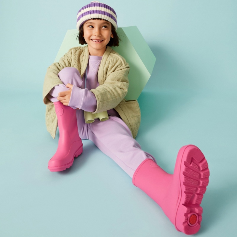 Pink Fitflop Wonderwelly Natural Mix Welly Kids' Rubber Boots | PH-8405QMPBT