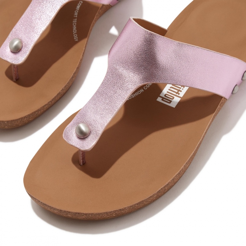 Purple Fitflop Iqushion Leather Thongs Women's Toe-Post Sandals | PH-4985KXRDH