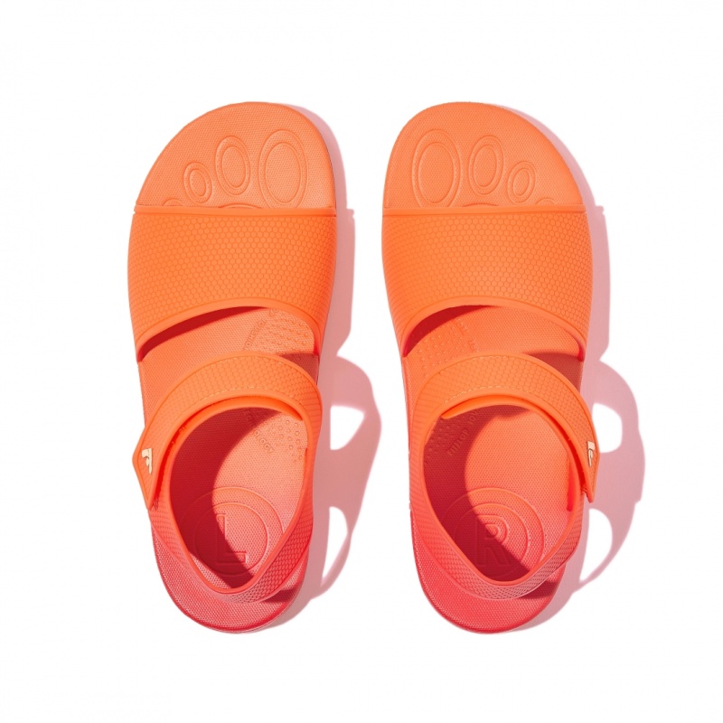 Red Fitflop Iqushion Rubber Kids' Back-Strap Sandals | PH-8716UEMIH