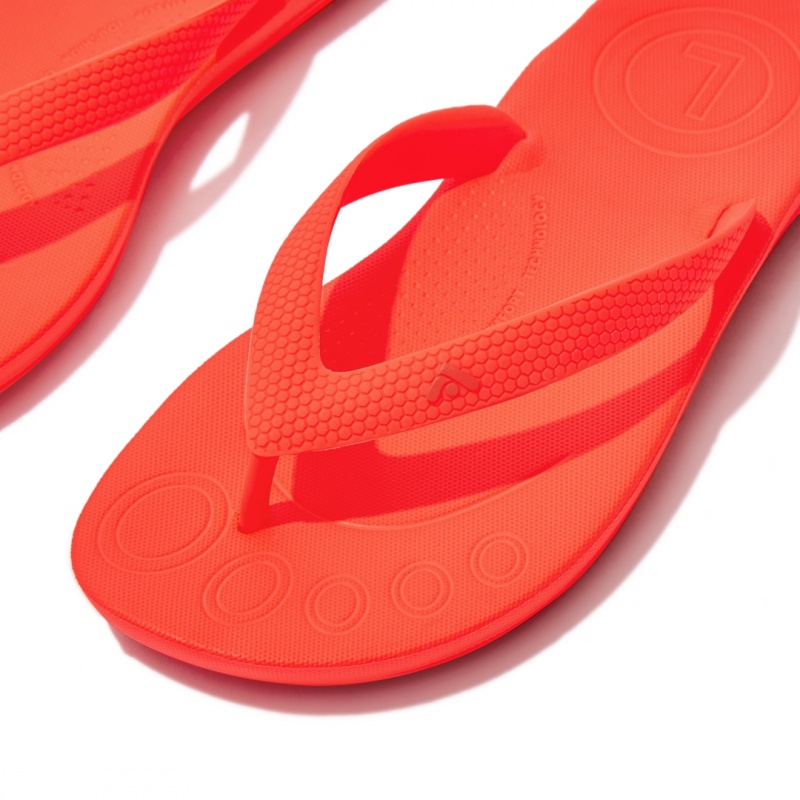 Red Fitflop Iqushion Rubber Kids' Flip Flops | PH-0849PNSAJ