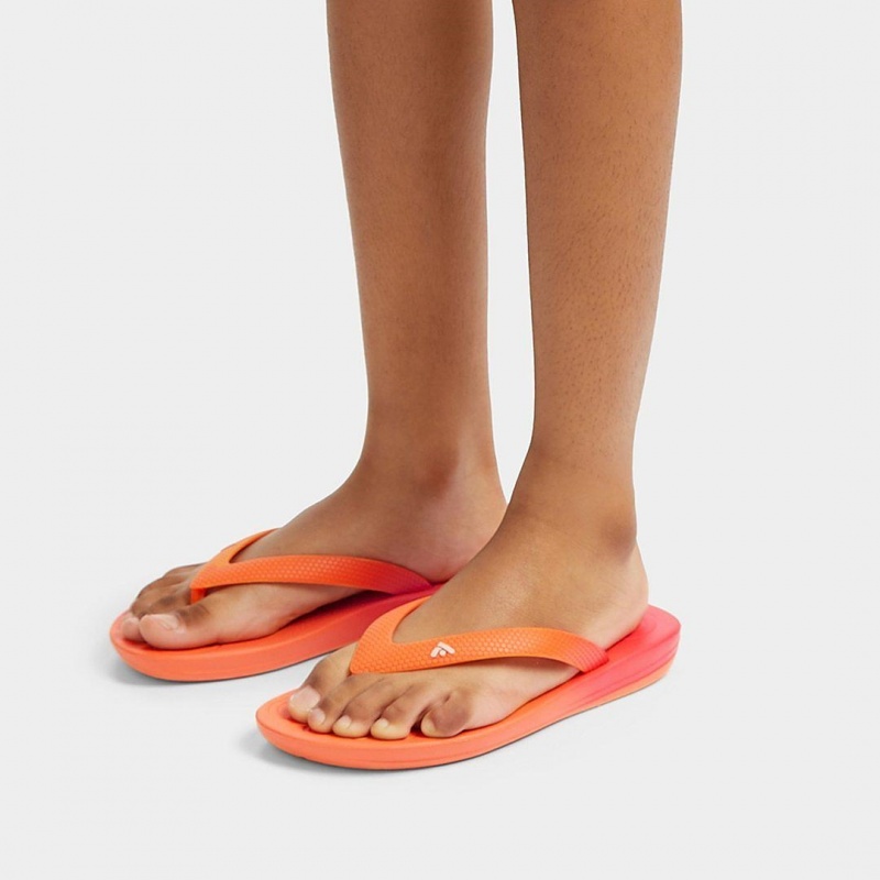 Red Fitflop Iqushion Rubber Kids' Flip Flops | PH-8519MSYWP