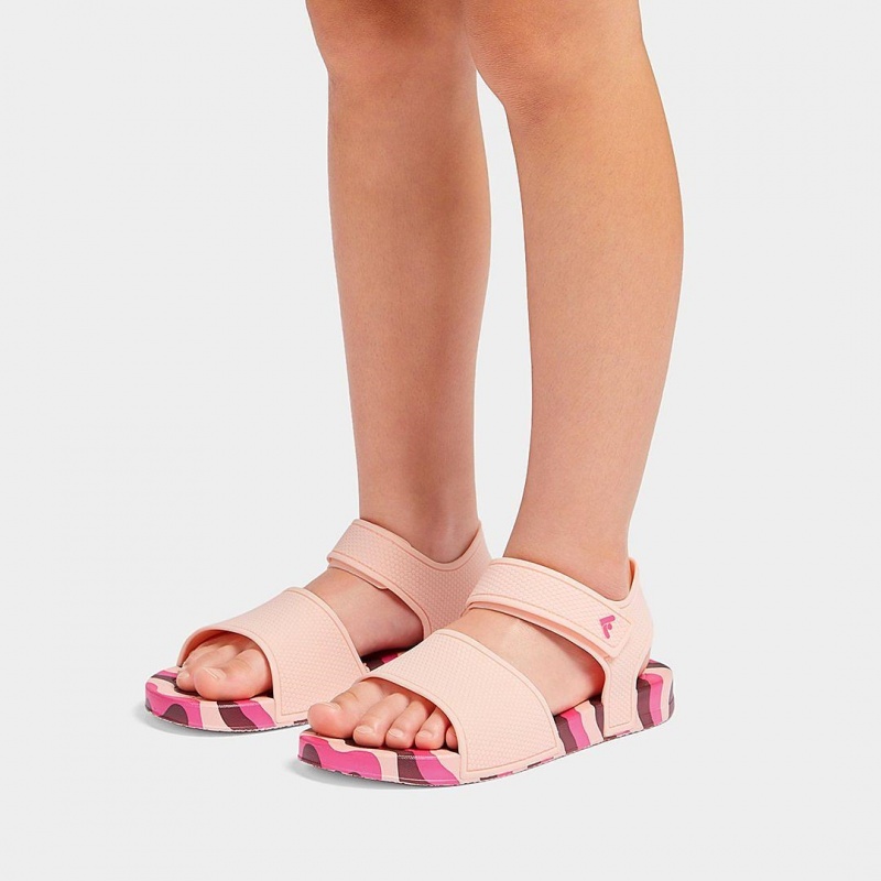 Red Fitflop Iqushion Rubber Tpu Kids' Back-Strap Sandals | PH-2850PEZQT