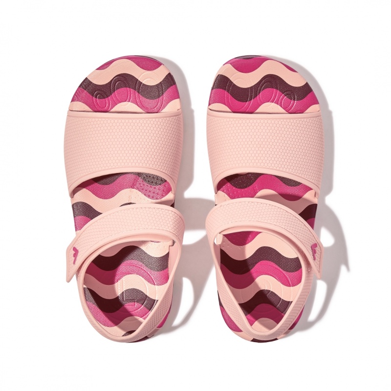 Red Fitflop Iqushion Rubber Tpu Kids' Back-Strap Sandals | PH-2850PEZQT