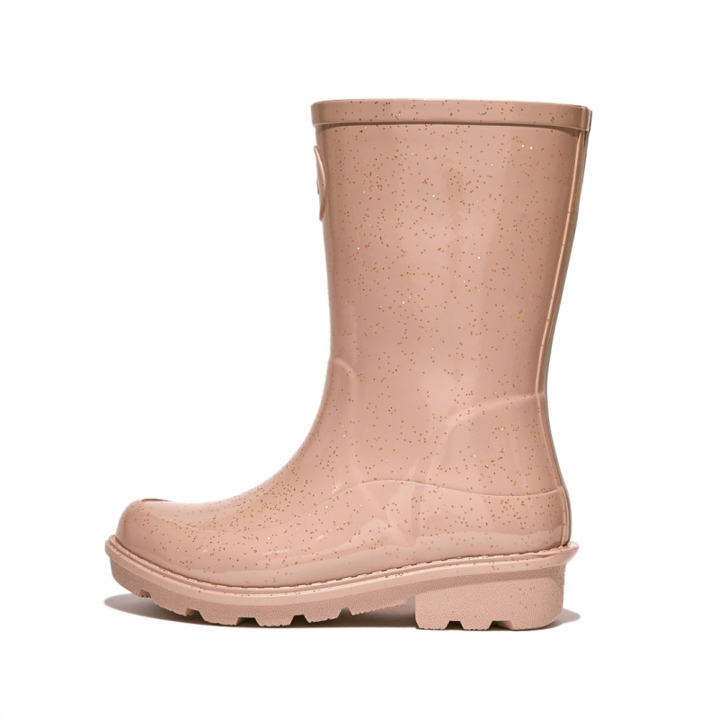 Rose Gold Fitflop Wonderwelly Natural Mix Welly Kids\' Rubber Boots | PH-6857NPAKC