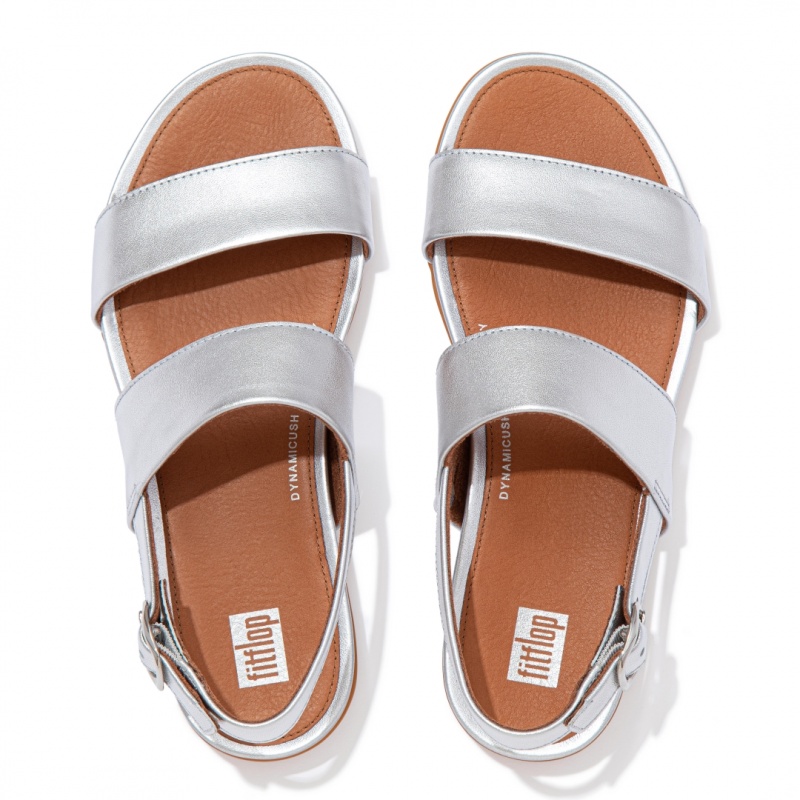 Silver Fitflop Gracie Leather Women's Back-Strap Sandals | PH-9704BZCHW