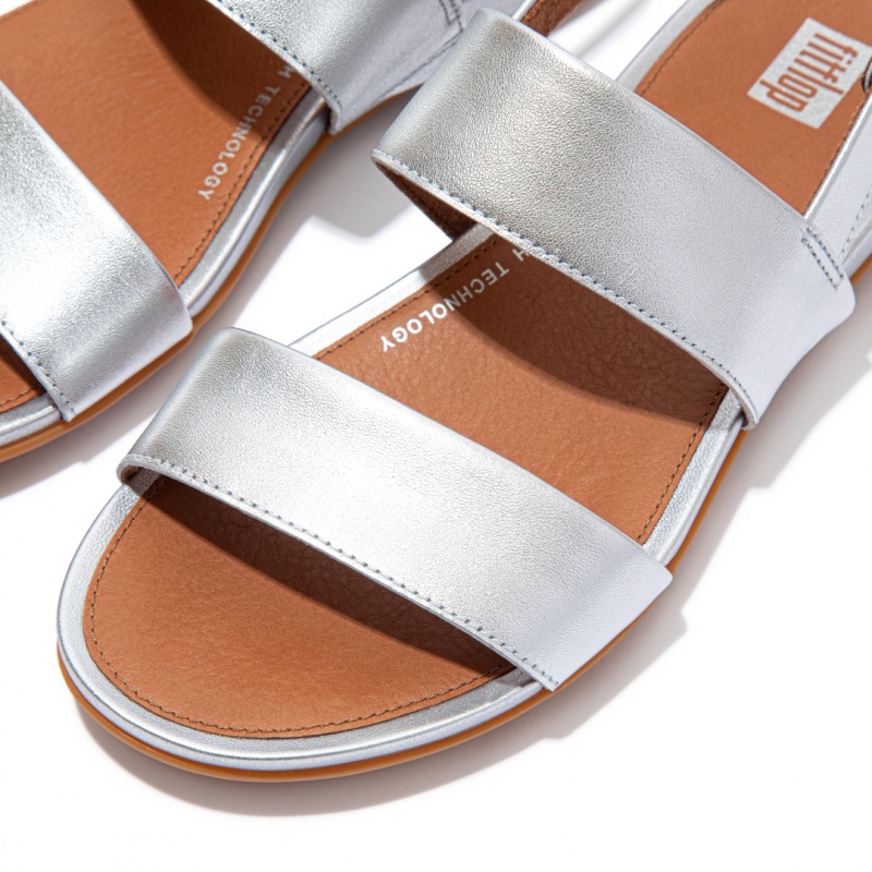 Silver Fitflop Gracie Leather Women's Back-Strap Sandals | PH-9704BZCHW