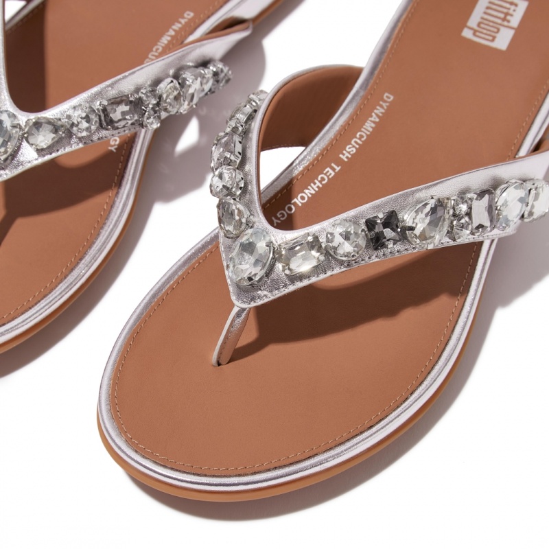 Silver Fitflop Gracie Women's Flip Flops | PH-5740TDNKX