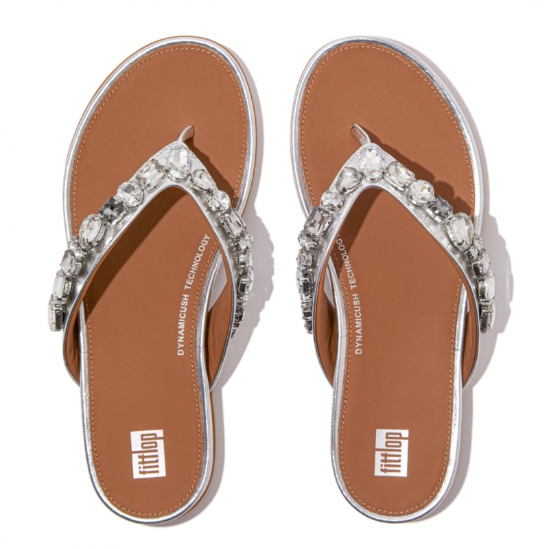 Silver Fitflop Gracie Women's Flip Flops | PH-5740TDNKX