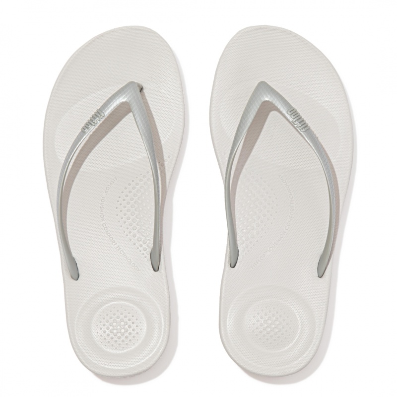 Silver Fitflop Iqushion Ergonomc Women's Flip Flops | PH-4709XNVMQ