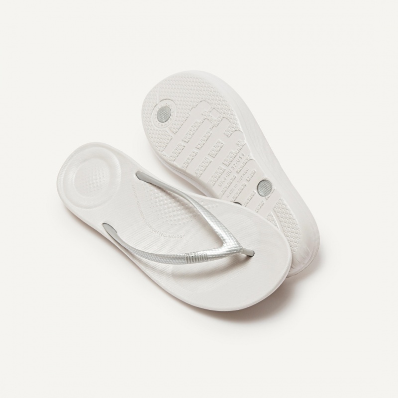 Silver Fitflop Iqushion Ergonomc Women's Flip Flops | PH-4709XNVMQ