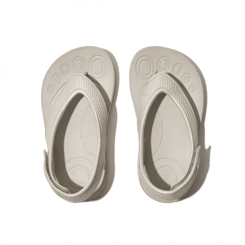 Silver Fitflop Iqushion Eva Back Straps Kids' Flip Flops | PH-7639SNBWJ