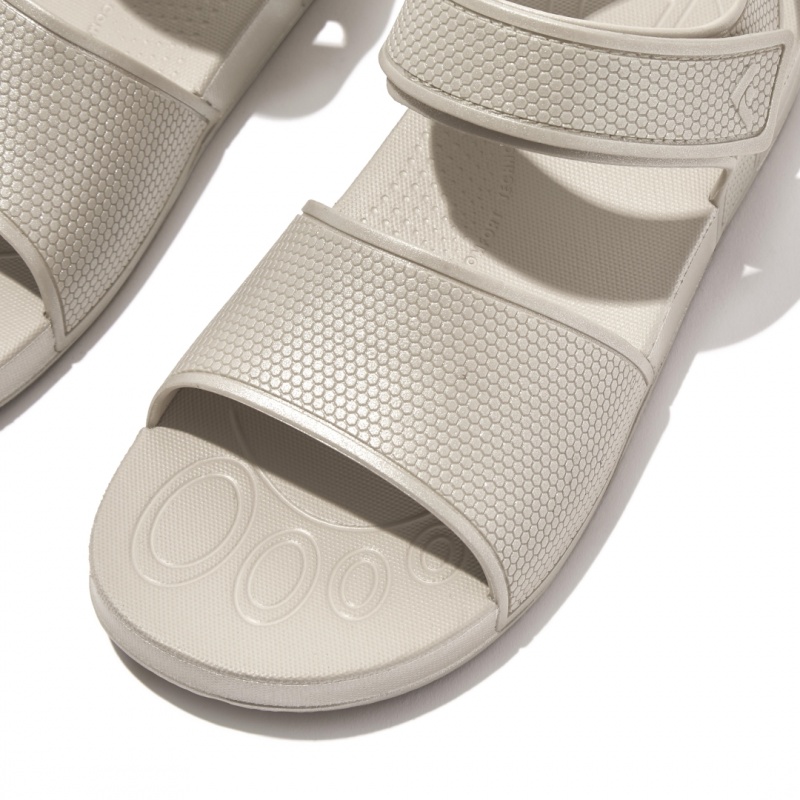 Silver Fitflop Iqushion Rubber Kids' Back-Strap Sandals | PH-6583YZCIJ