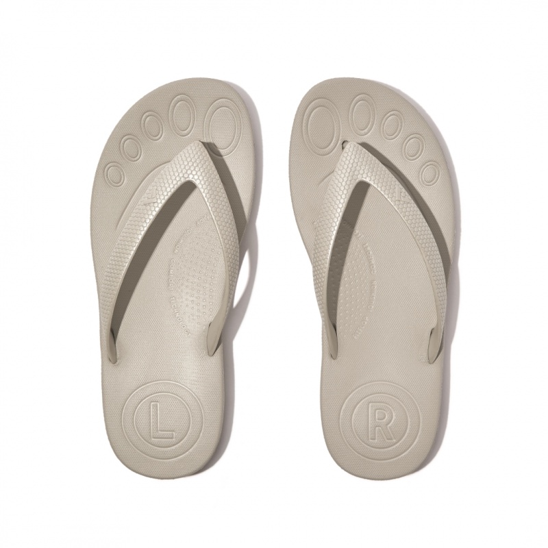 Silver Fitflop Iqushion Rubber Kids' Flip Flops | PH-5170LWCTU