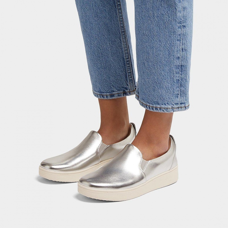 Silver Fitflop Rally Women's Sneakers | PH-2640ZFKAT