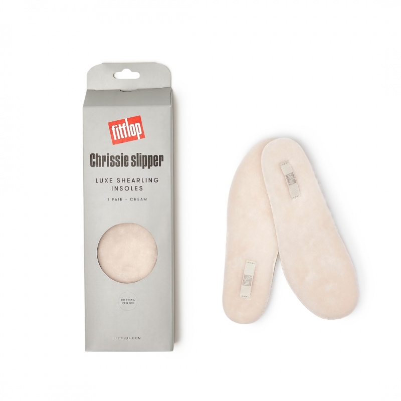 White Fitflop Chrissie Shearling Slippers Women's Insoles | PH-1320SFTZN