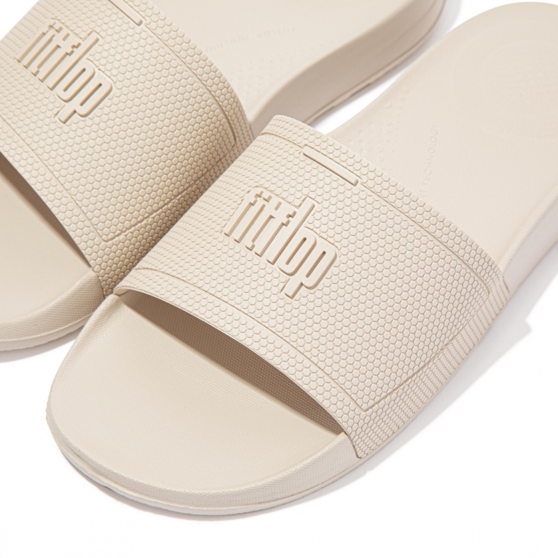 White Fitflop Iqushion Rubber Slides Women's Slides | PH-9672KCPIA